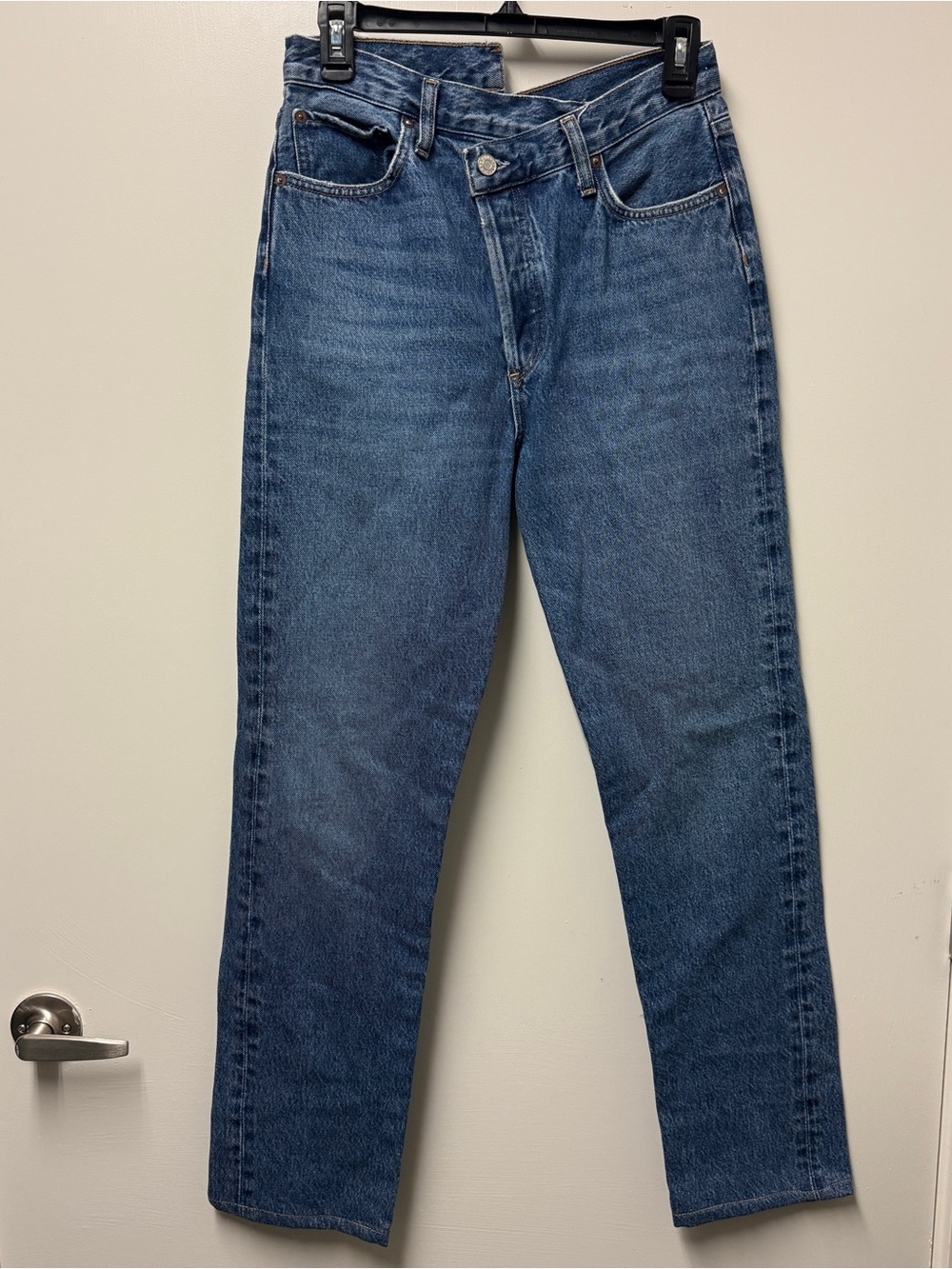 EUC Agolde Criss Cross Straight Jeans
